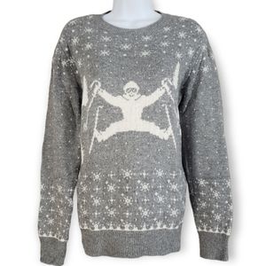 NWOT LOGG gray & white snowflake ski alpaca blend sweater Womens Medium
